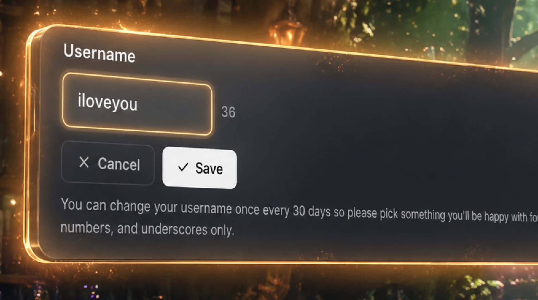 username change